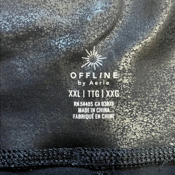 OFFLINE By Aerie Crossover Crackle Black Leggings XXL - Picture 5 of 9